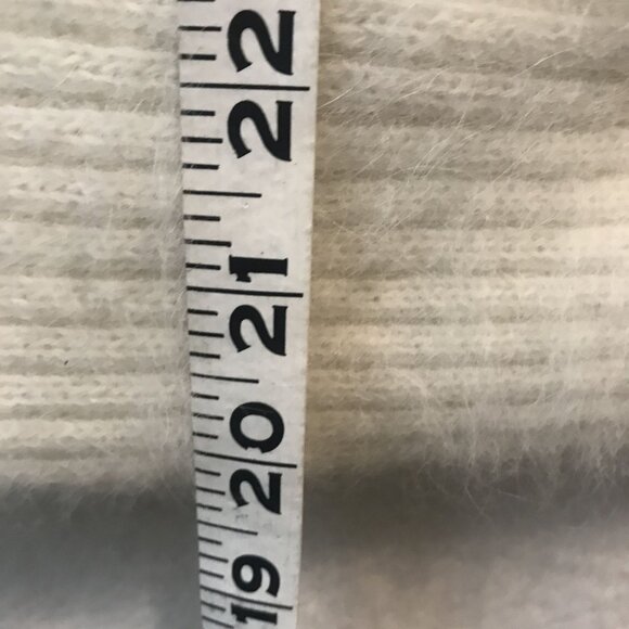 VTG Womens 2XL Open Cardigan Longline Sweater White Angora Blend Pearl Embellish - Picture 8 of 12